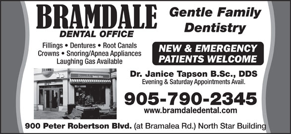 Bramdale Dental Office (905-790-2345) - Display Ad - 905-790-2345 www