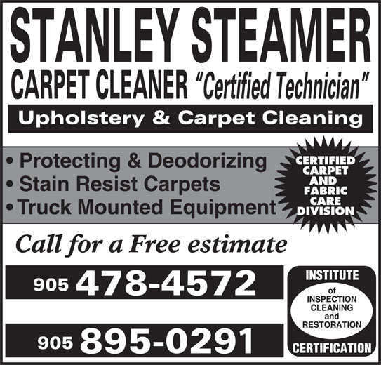 Stanley Steamer Carpet Cleaner 6 Morton Ave, Queensville, ON